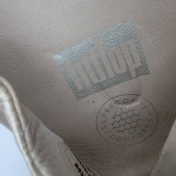 Fit Flops Sz 9 Ballet Slip Ons Comfort Shoes Gold - Picture 4 of 9